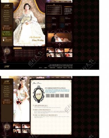 时尚韩国婚纱网站模板图片