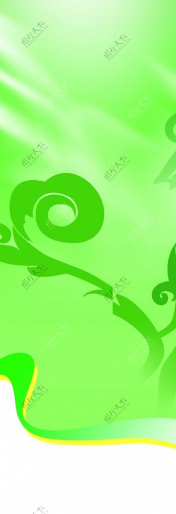 淡绿色中国纹饰展架海报背景图片