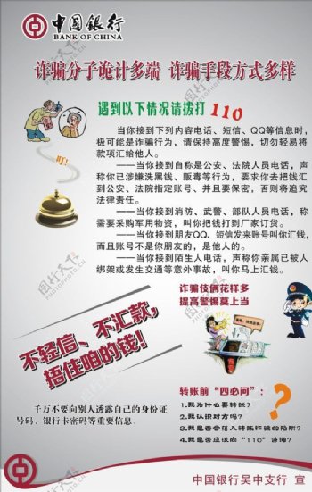 中国银行电讯诈骗图片