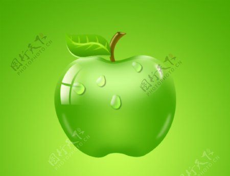 翠绿水晶苹果图片