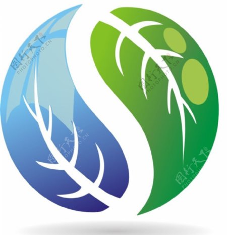 圆形树叶logo