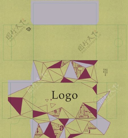 斑点底纹三角元素鞋盒设计