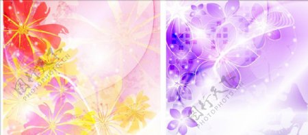 紫色小清新花朵背景底纹