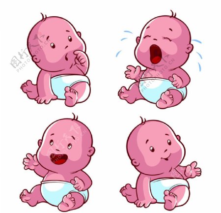 婴儿表情卡通画