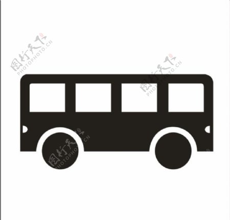 黑白公交车标志