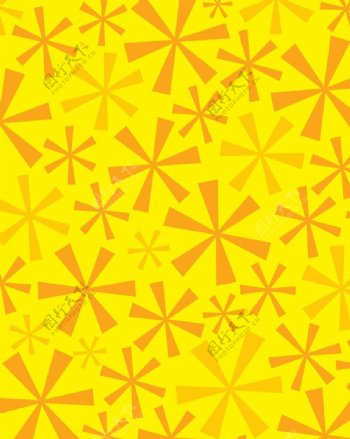 黄色矢量循环小花背景底纹