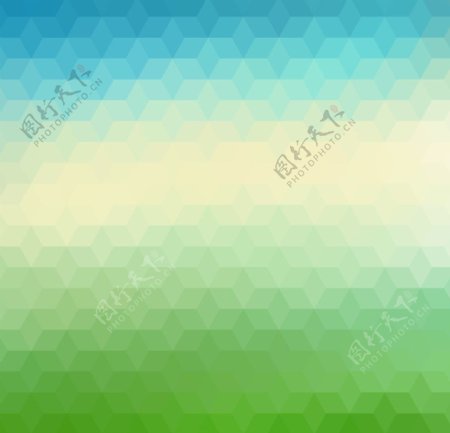 绿色和蓝色多边形抽象背景