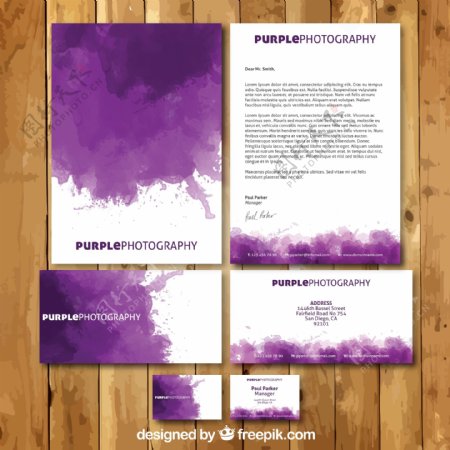 紫色水墨喷溅卡片