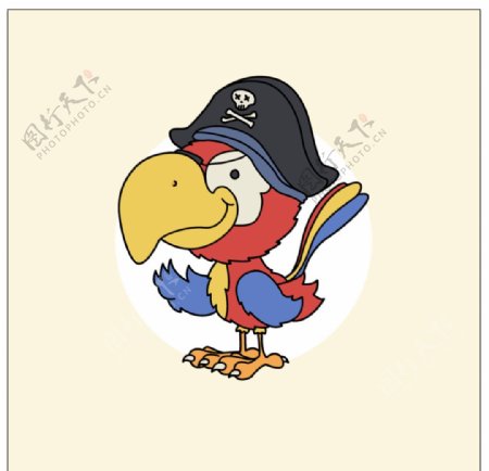 海盗鹦鹉绘画背景