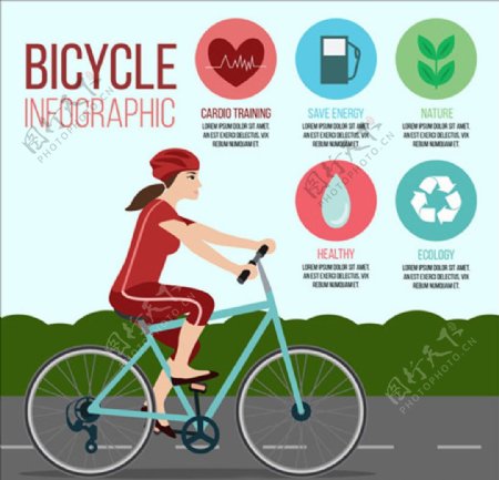 骑自行车的女性信息图