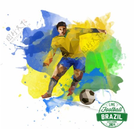 动感巴西世界杯背景矢量素材