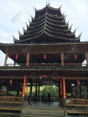 塔摄影侗族建筑