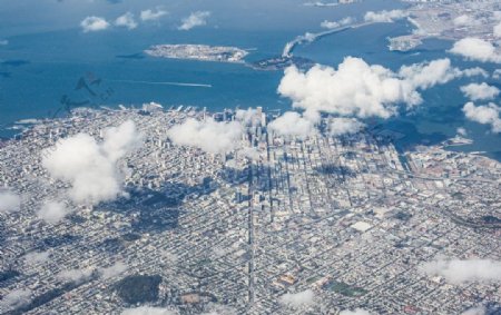 美国加州旧金山鸟瞰图