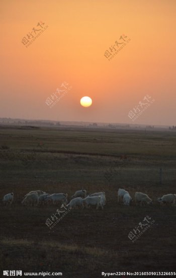 库布齐沙漠日落