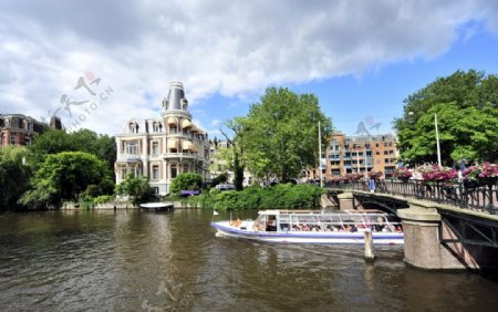 阿姆斯特丹河岸景色