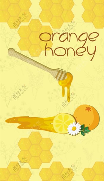 蜂蜜黄色广告背景