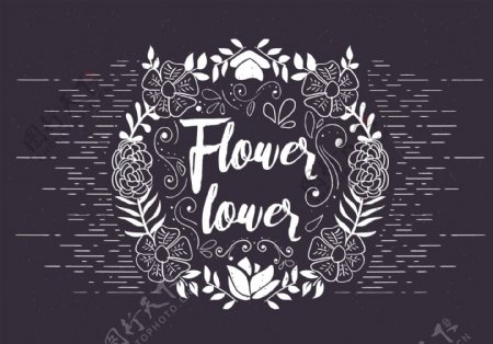 手绘创意花卉花纹海报设计