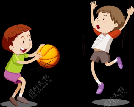 打篮球的学生小孩免抠png透明图层素材