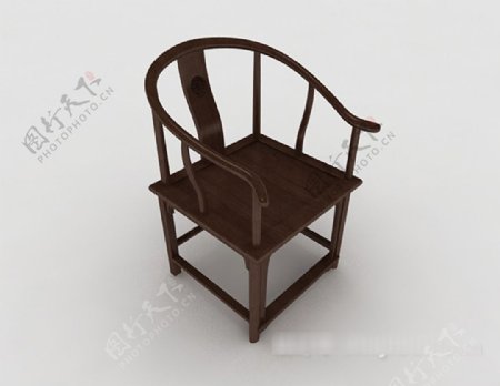 中式经典单人椅3d模型下载