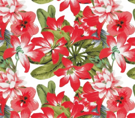 红色立体花朵数码印花设计
