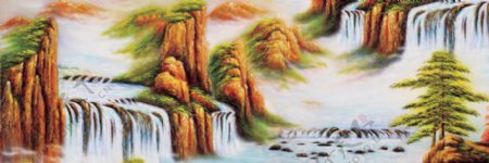壮丽山河油画装饰画