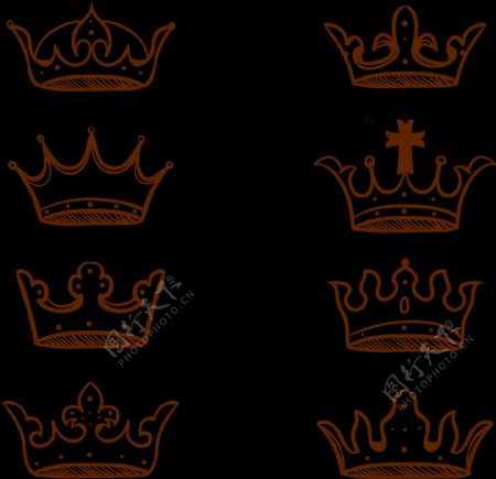 棕色皇冠图标免抠png透明图层素材