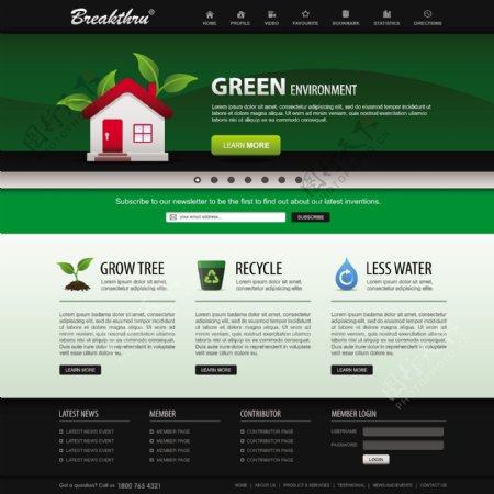 绿色温馨UI网页设计