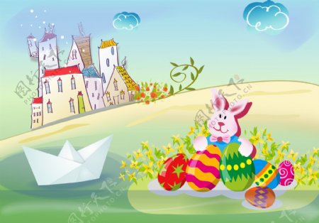 复活节卡通兔子图片