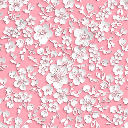 粉色立体纸雕花朵纹理