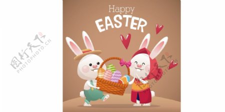 快乐复活节兔子素材