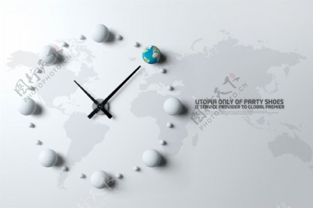 创意时钟时间管理商务概念PSD源文件