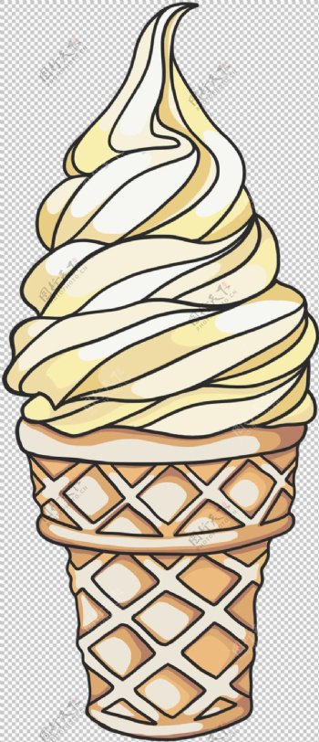 手绘甜筒冰淇淋免抠png透明图层素材
