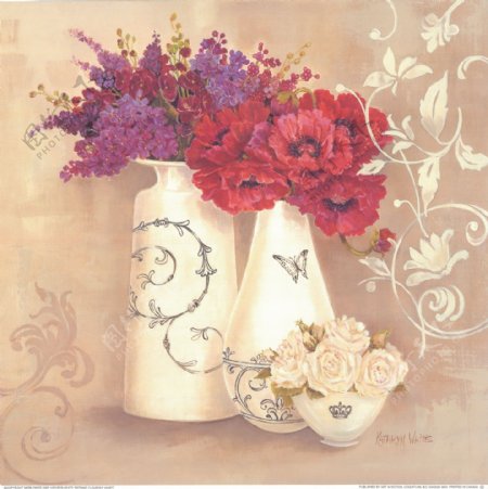 手绘花瓶装饰画