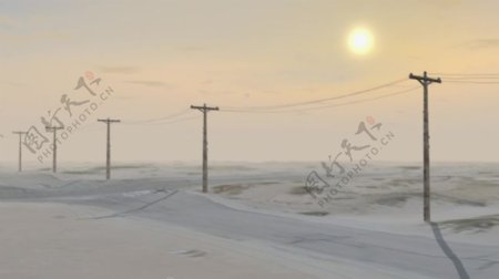 冬季雪景阳光视频