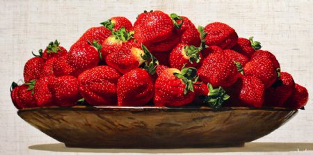 油画一盘草莓图片