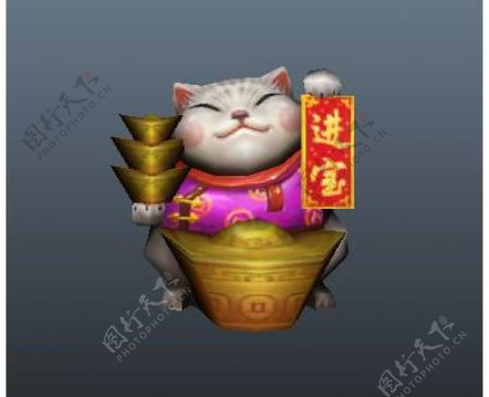 MB招财猫3d模型图片