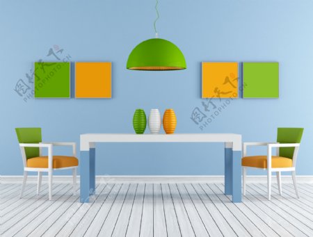 果绿色的餐厅设计图片