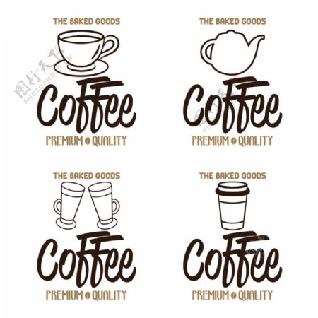 咖啡杯字母标签图片