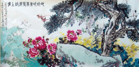 花朵植物油画背景图片