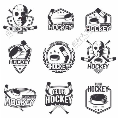 冰球复古logo图片