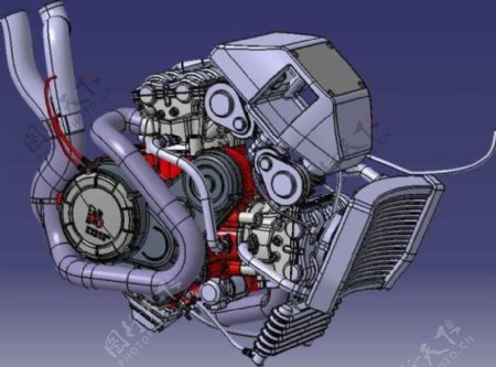 摩托车发动机机械模型