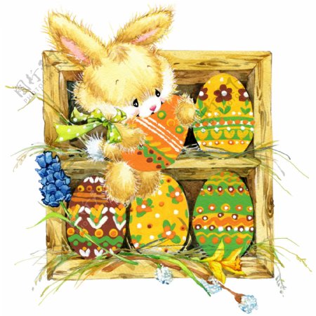 卡通复活节彩蛋兔子图片