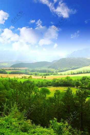 丘陵自然风景图片