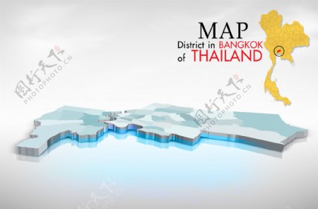 立体泰国地图图片