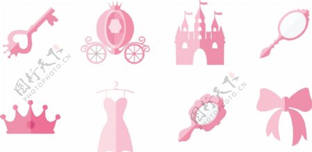粉色公主主题图标设计