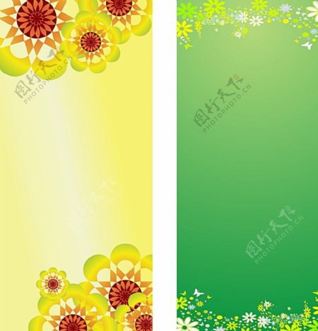 绿色展架花朵图片
