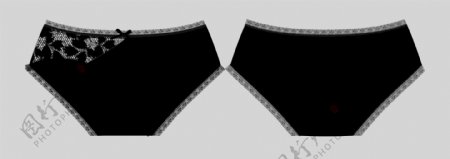 性感最新款式黑色蕾丝带蝴蝶结女士内裤