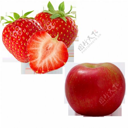 草莓和苹果高清素材