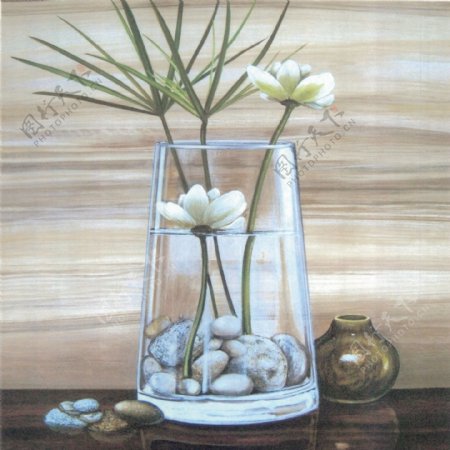 玻璃花瓶中的花朵