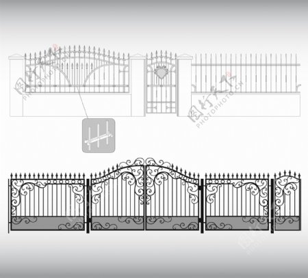 铁门栅栏和细节图
